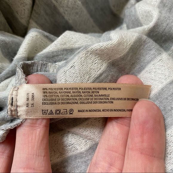 Anthropologie Eloise Gray White Racer Striped Tank Top Large - Picture 9 of 10